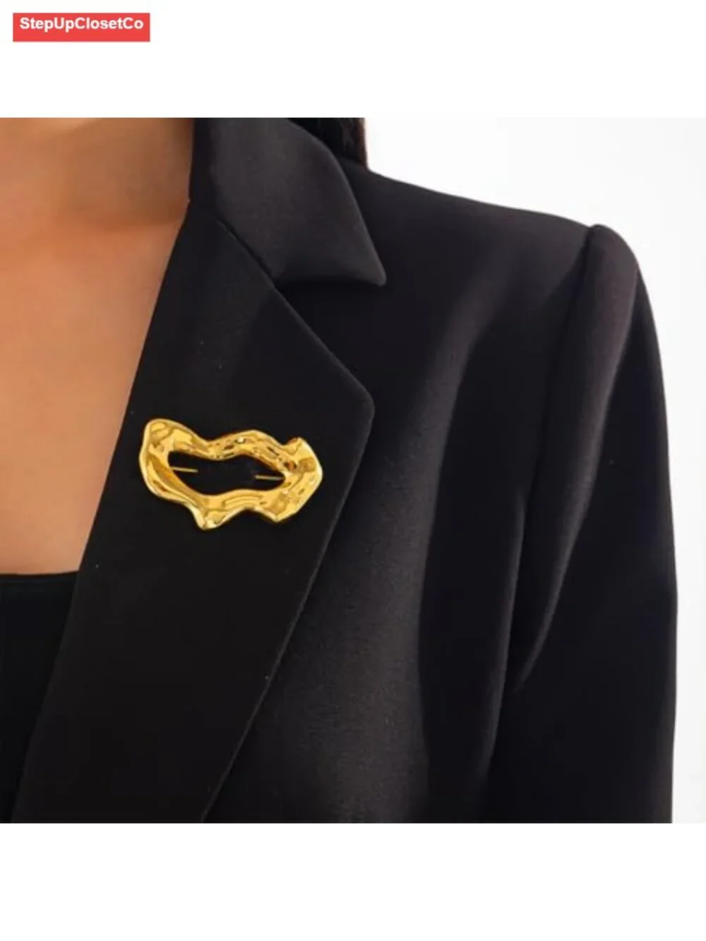 Vintage Irregular Hollow Brooch Pin Geometric Gift
